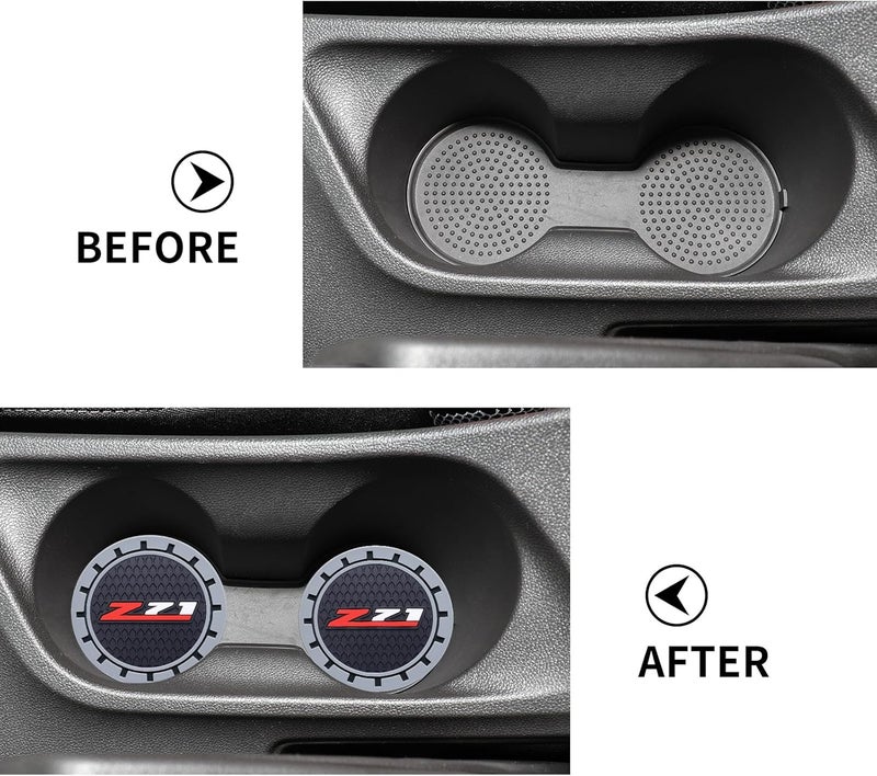 XIGRALUCK Car Cup Coaster for Chevy Z71 Recessed Silicone Cup Holder Coaster Interior Accessories 2.75in 2Pieces - Image 4